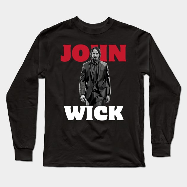 John Wick Long Sleeve T-Shirt by Aldrvnd